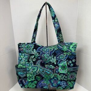 Vera Bradley | Green Blue Purple Paisley Tote Bag